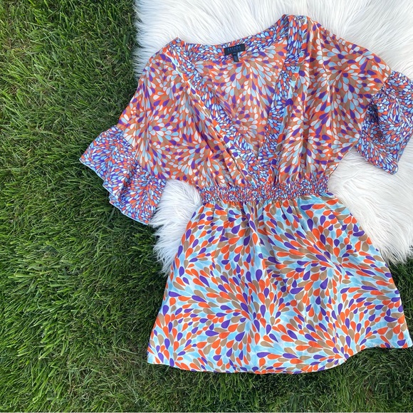 ESCADA Sport v-neck silk top pinched waist tunic 42 - Picture 1 of 6